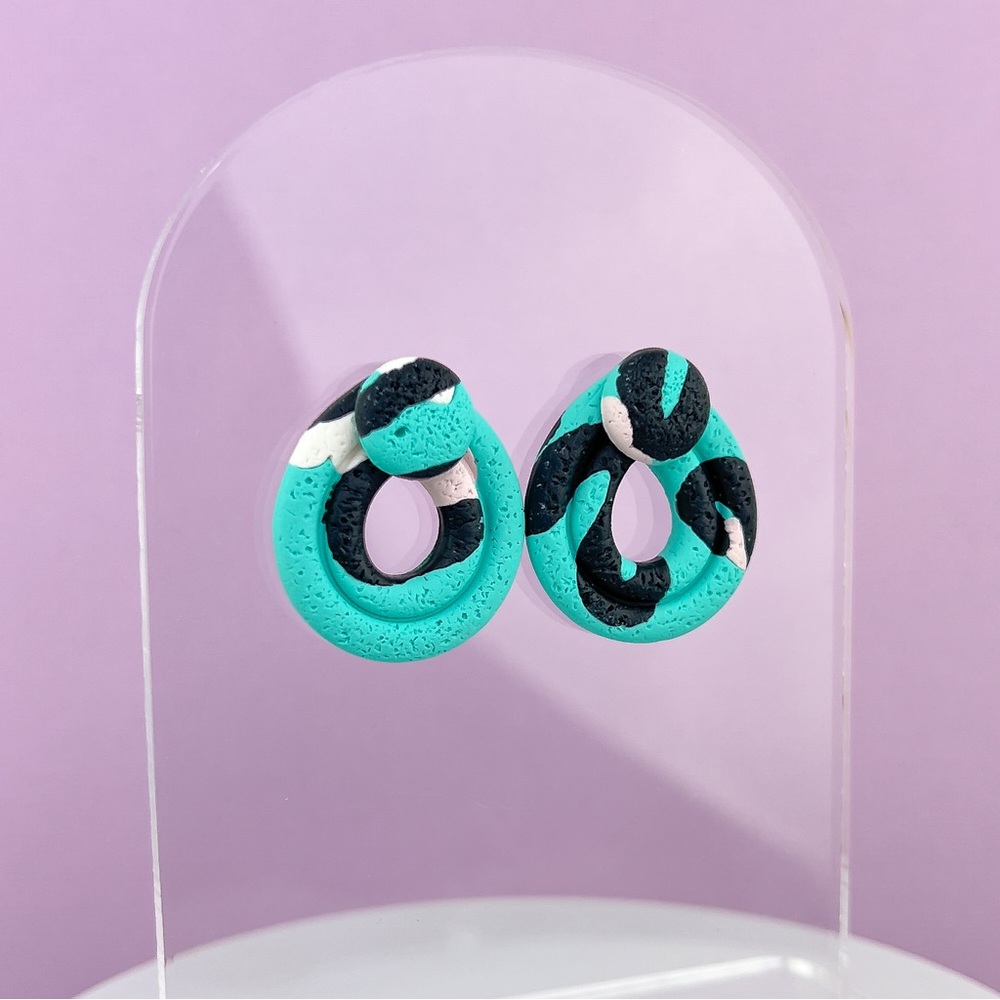 Abstract Textured Design Stud Handmade Polymer Clay Earrings